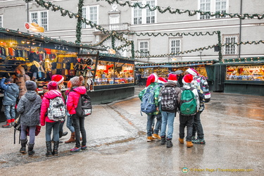Christmas market stalls on Domplatz